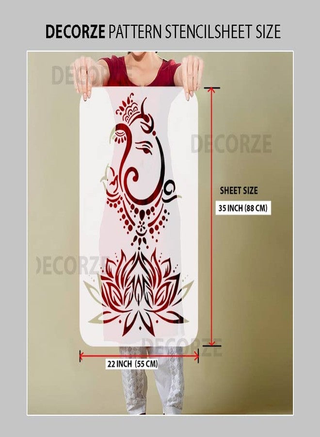 Decorze Lord Ganesha Stencil for Wall and Craft Painting | Shri Ganesh Designs on Walls Reusable Stencil for Home Décor, Art & DIY Projects | DBS-0136 - Image 2